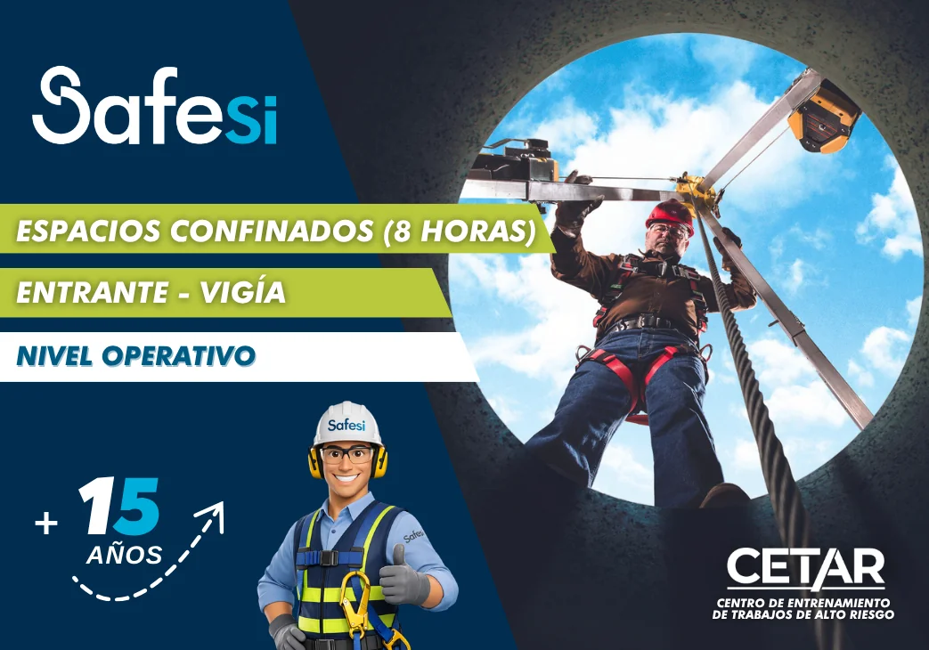 Curso de Trabajos en Espacios Confinados (8 Horas) con entrenamiento práctico en el CETAR de Safesi