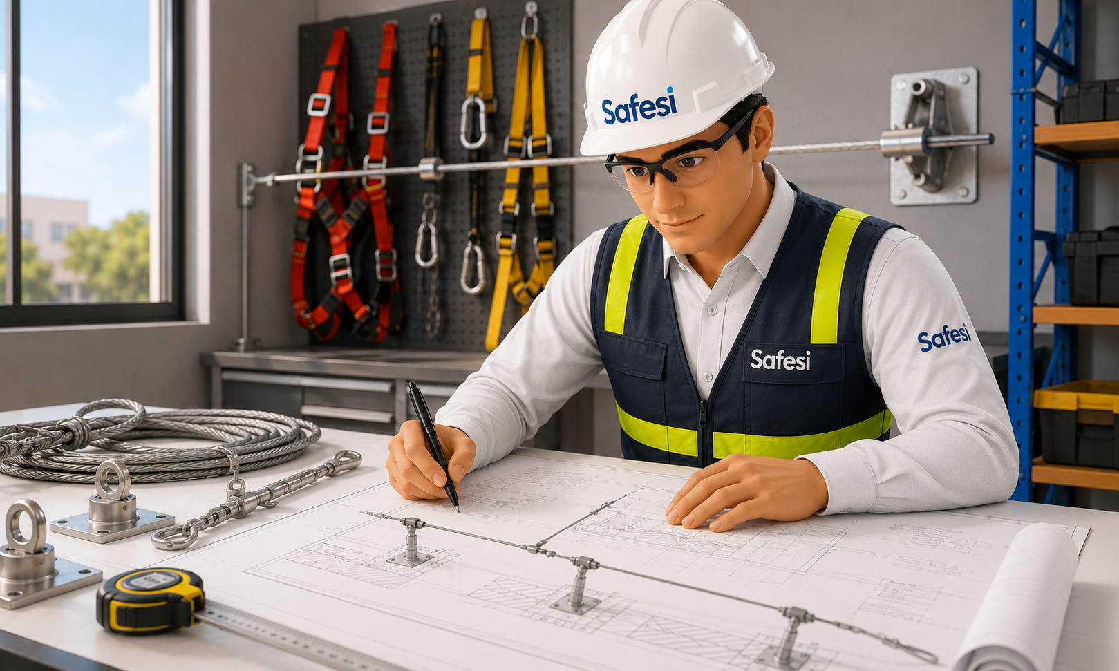 Sistema de línea de vida en Perú instalado para trabajos en altura
