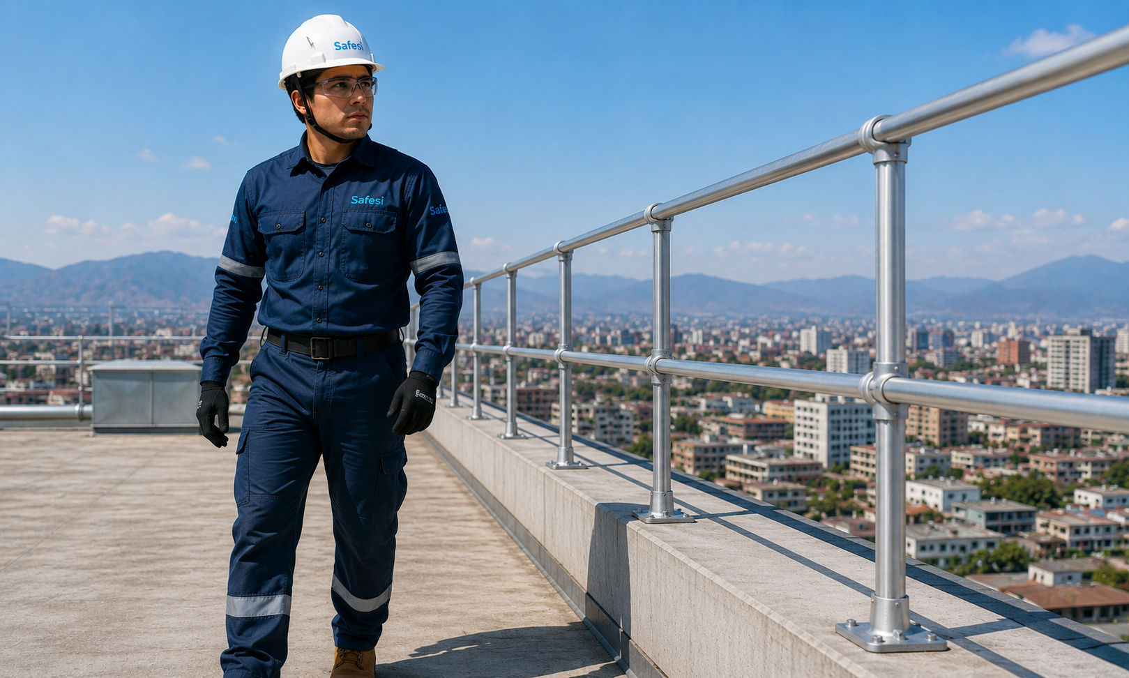 Baranda de seguridad en Perú de aluminio para protección contra caídas
