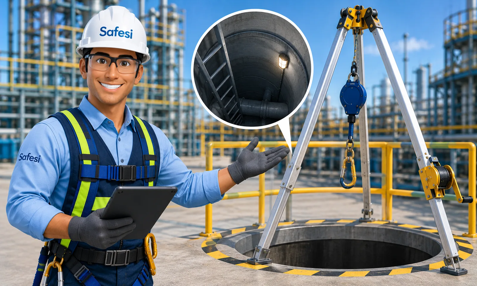 ¿Qué es un espacio confinado? Ejemplo de ingreso seguro conforme a OSHA 29 CFR 1910.146.